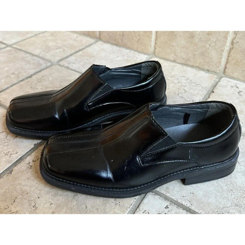 Deer Stags Dress Shoes Boys Size 1.5 Slip-On Black‎
